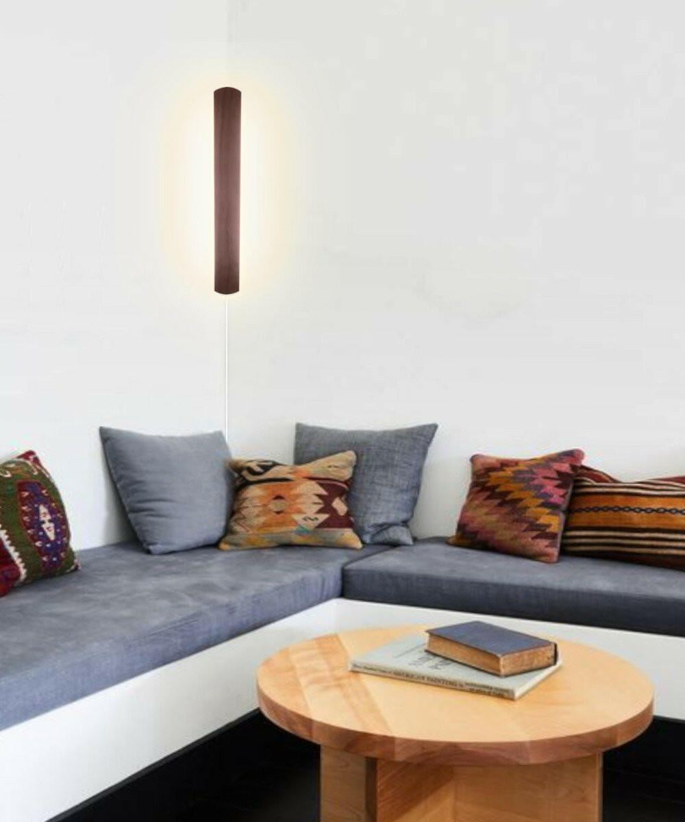 3"W Solid Wood Hover Plank Corner/Wall Accent Light Plug-In by Home.