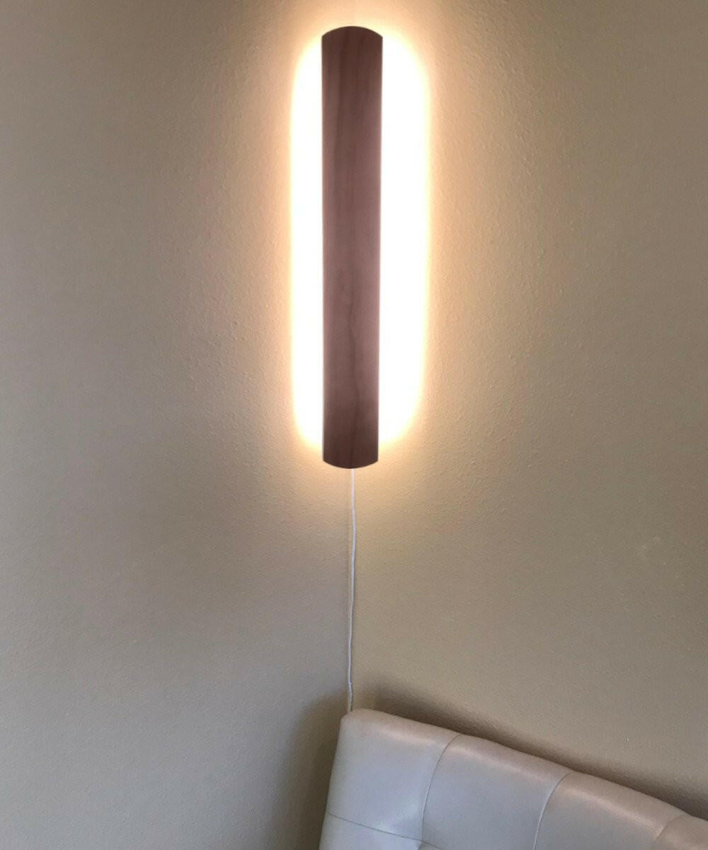 3"W Solid Wood Hover Plank Corner/Wall Accent Light Plug-In by Home.