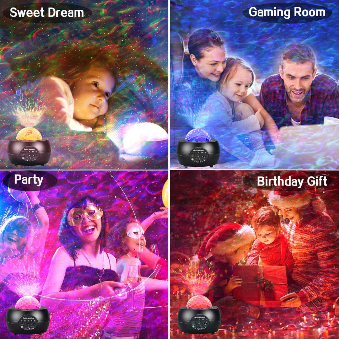 LED Night Light Starry Sky Projector with Bluetooth Wireless Speaker.
