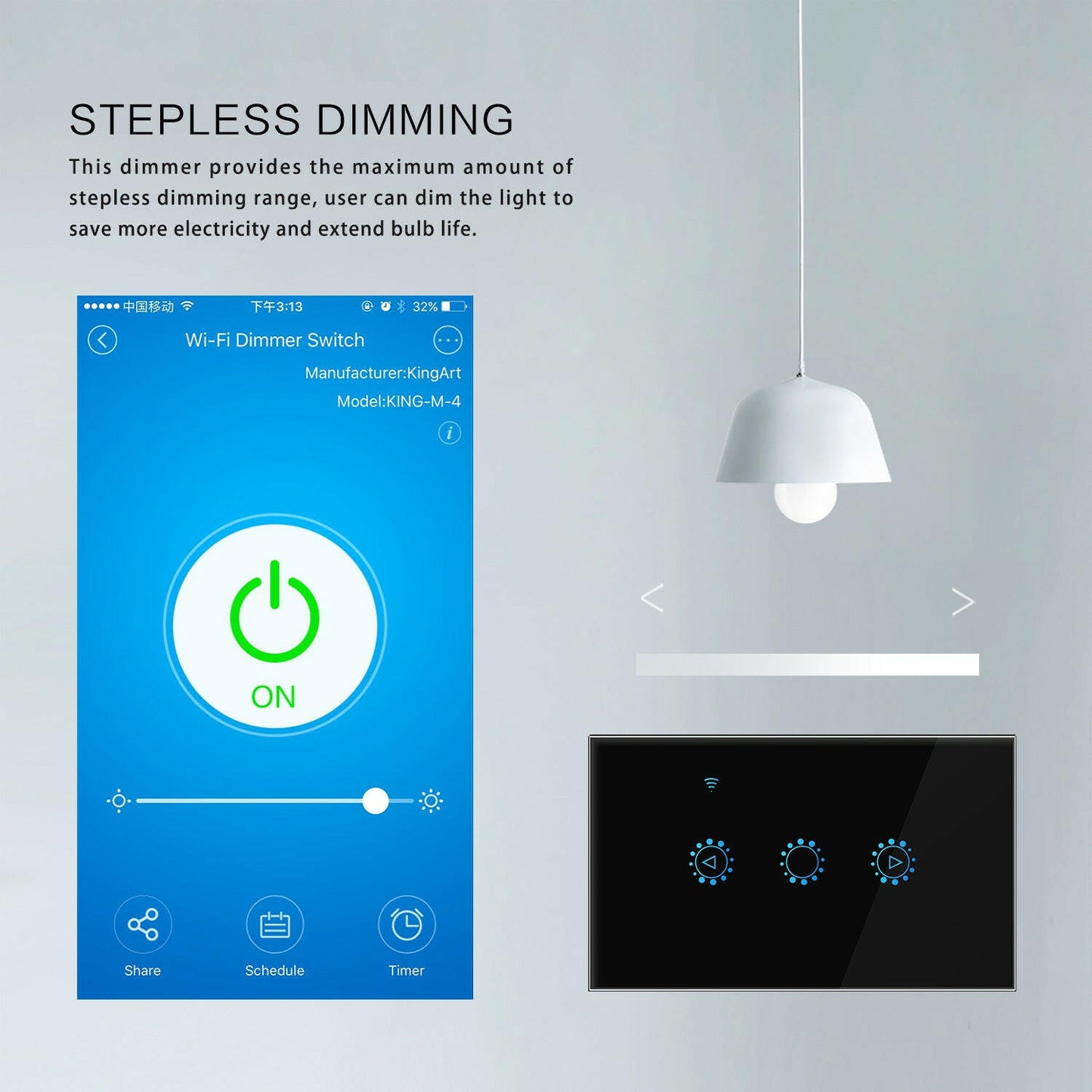 Smart Wifi Switch Compatible with Amazon Alexa.