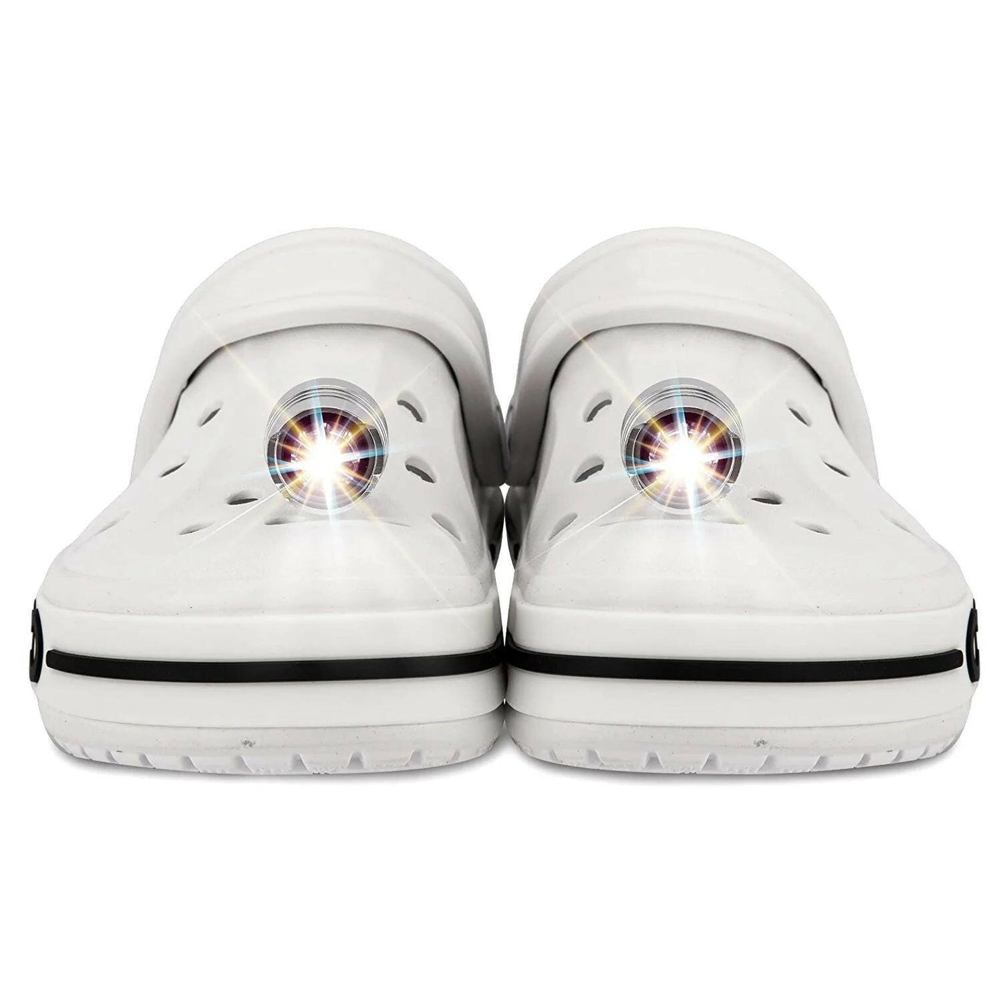 Headlights for Shoes; 2Pcs LED Light for Clogs IPX5 Waterproof Shoes Lights Charms for Dog Walking; Handy Camping; lasting 72 hours glow; Suitable for Adults Kids.
