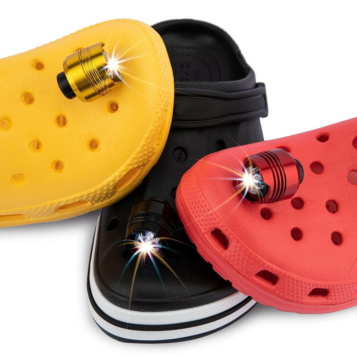 Headlights for Shoes; 2Pcs LED Light for Clogs IPX5 Waterproof Shoes Lights Charms for Dog Walking; Handy Camping; lasting 72 hours glow; Suitable for Adults Kids