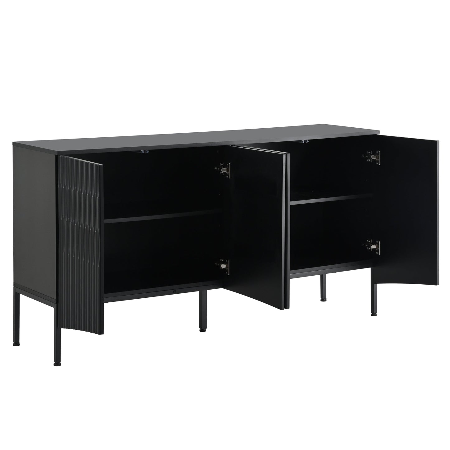 Elegant Sideboard Featuring Curved Bottom Doors with Arched Groove