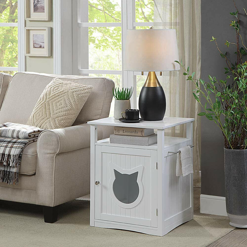 Nightstand Pet House, Litter Box Furniture Indoor Pet Crate, Litter.