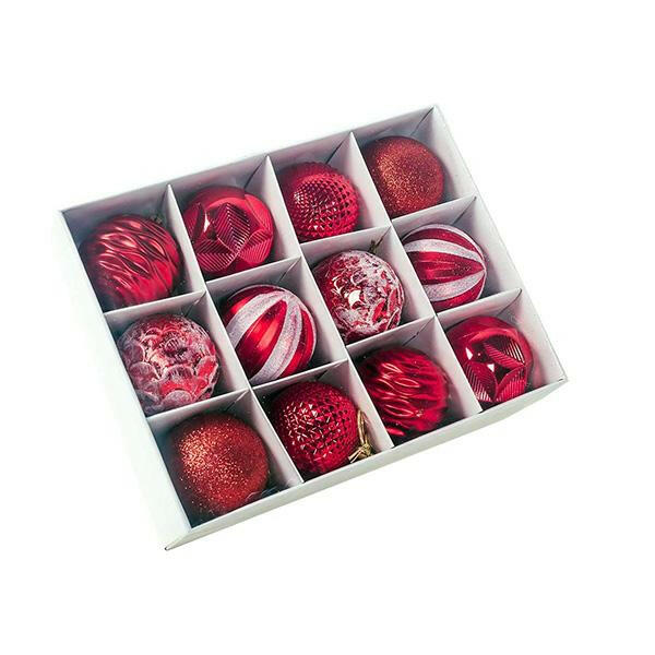 12 Pcs Christmas Supplies Gift Decoration Balls 6Cm.