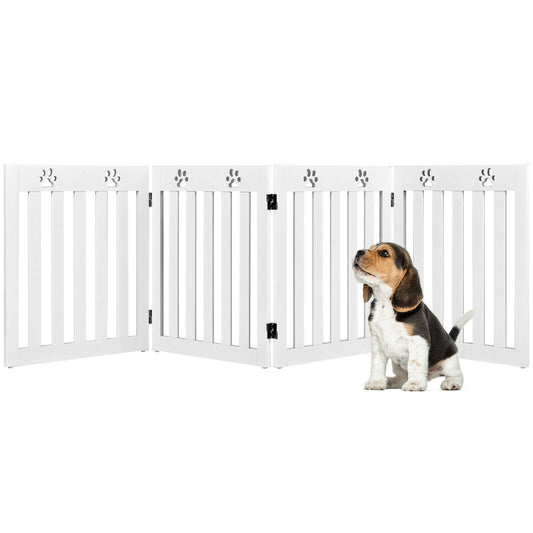 4 Panels Foldable Dog Gate with 360° Hinges.