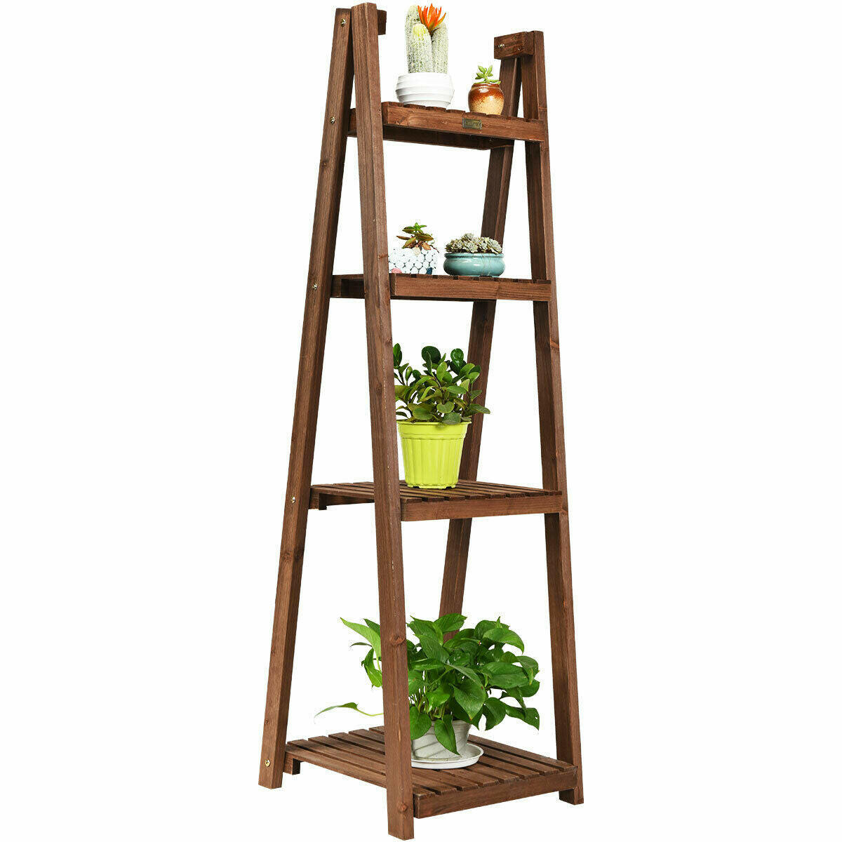 4 Tier Wooden Folding Plant Stand / Display Stand.