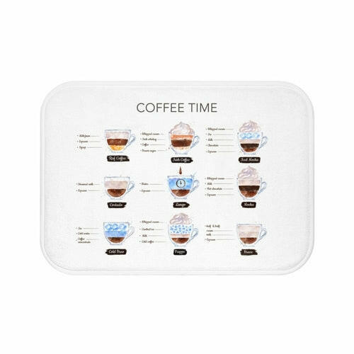 Coffee Time Drinks Bath Mat Home Accents.