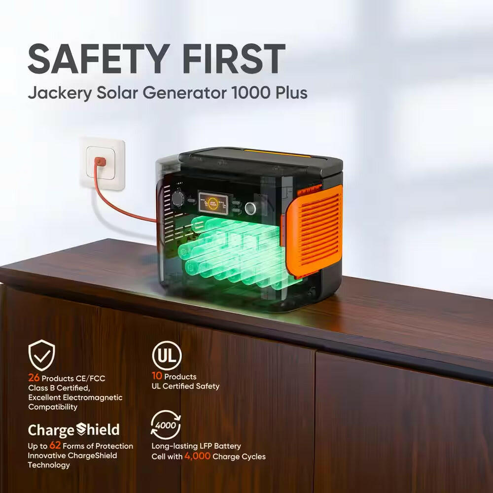 2000W Output/4000W Peak Solar Generator 1000 plus Expandable Push Button Start Battery Lifepo4 W/Two 100W Solar Panels.