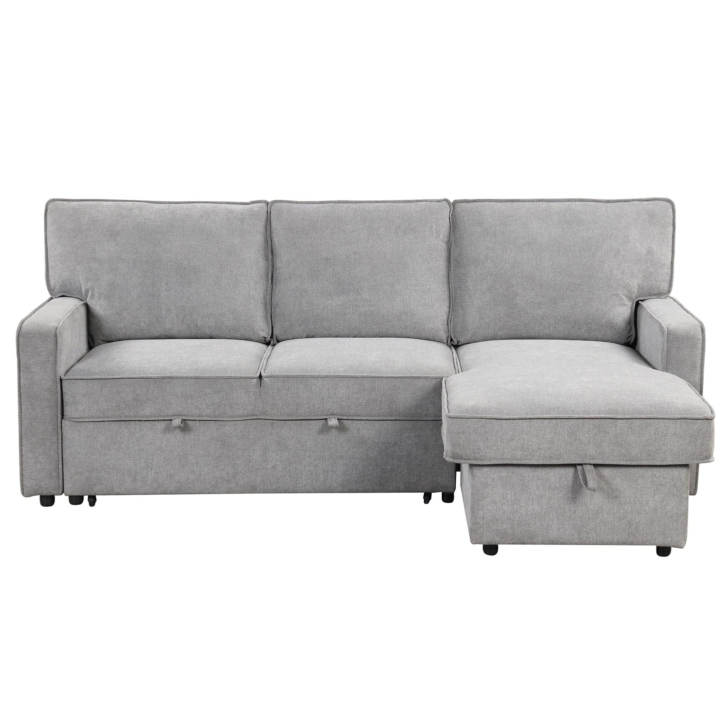 Upholstery Sleeper Sectional Sofa with Storage Space, USB port, 2 cup