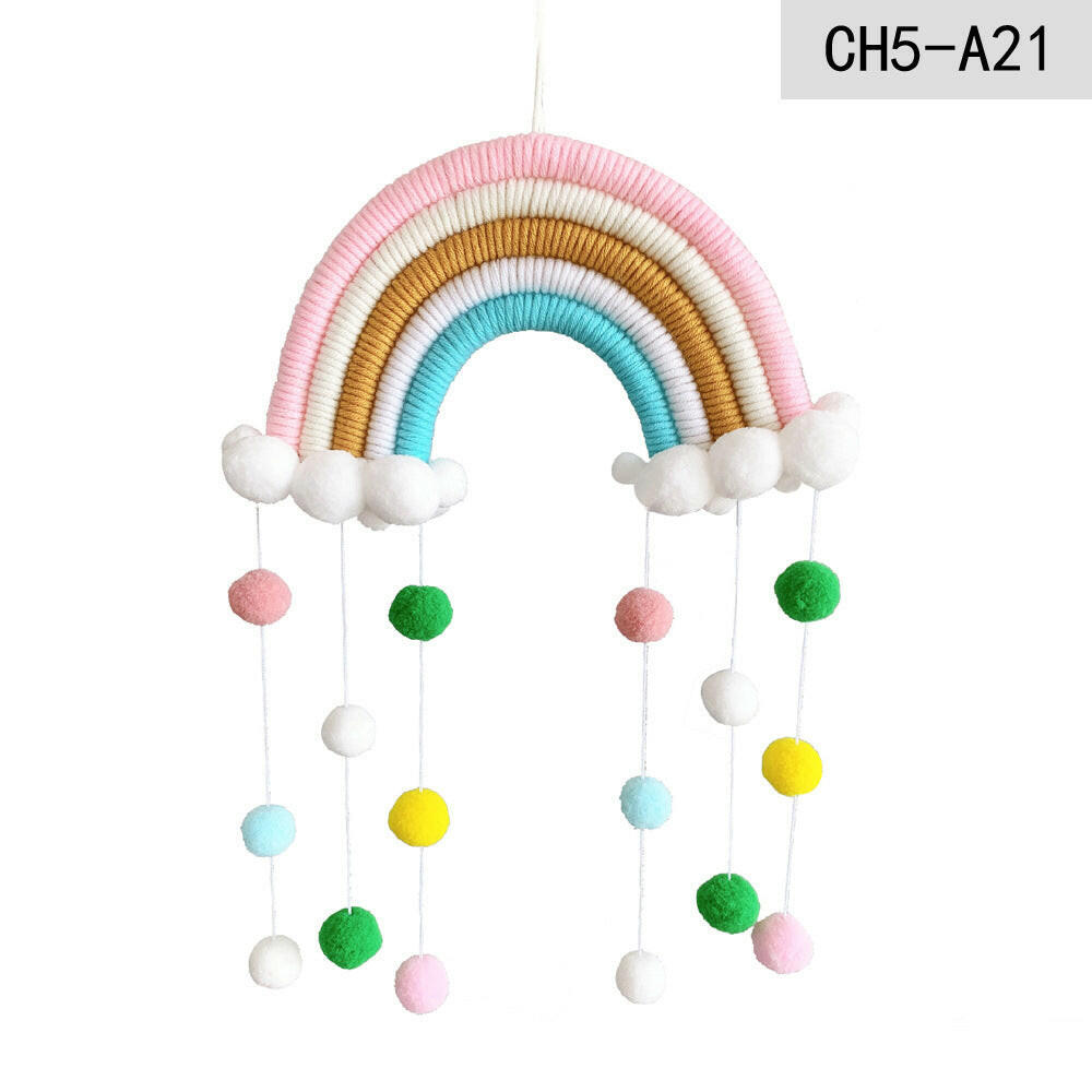 Rainbow Macrame Pendant Wall Decoration.