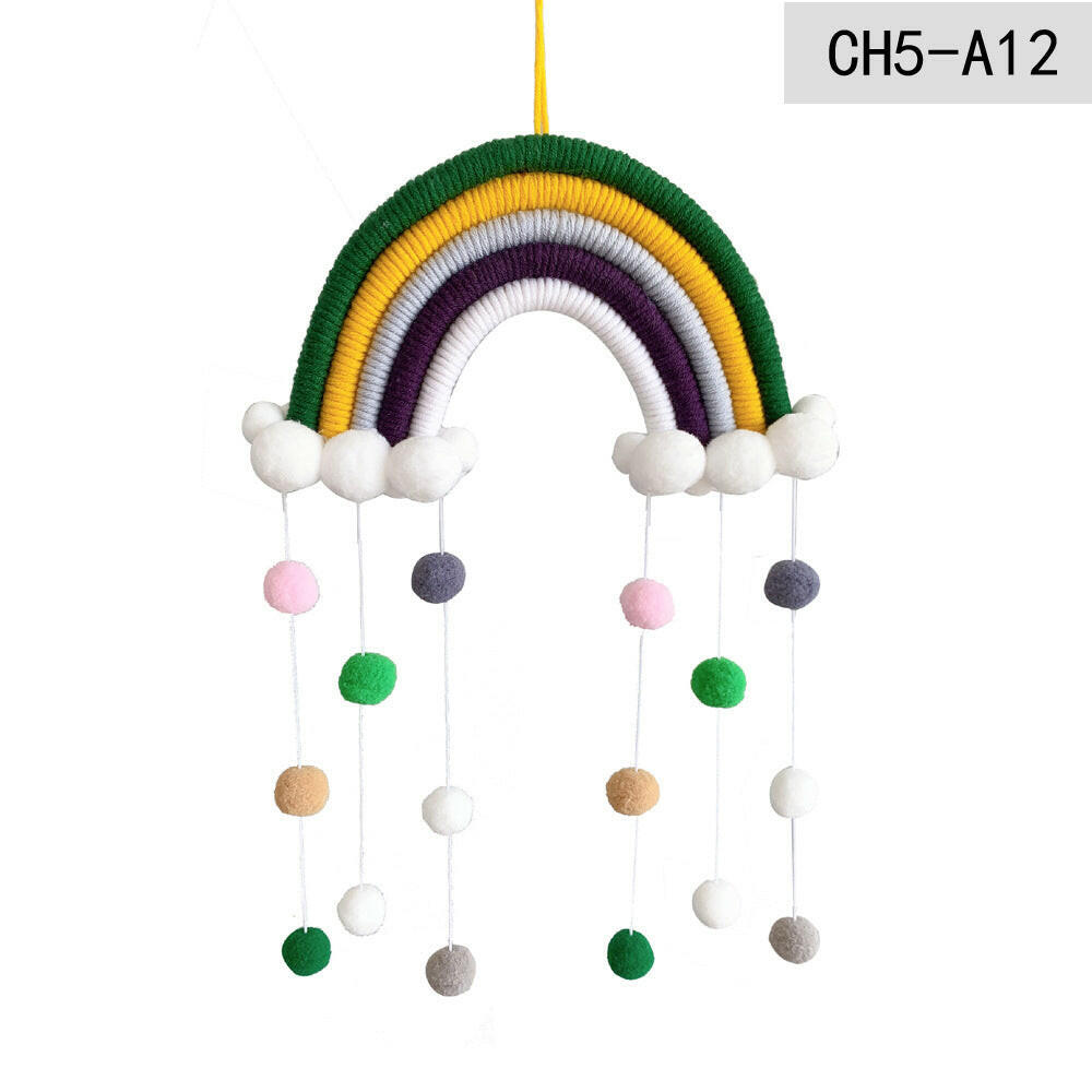 Rainbow Macrame Pendant Wall Decoration.