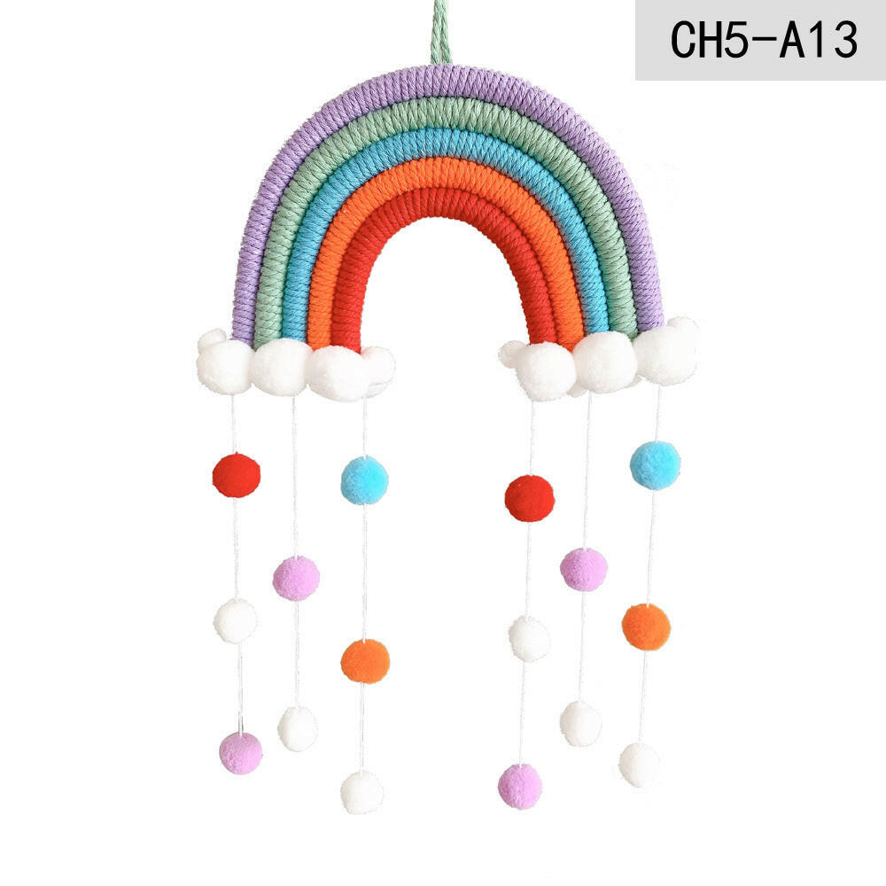 Rainbow Macrame Pendant Wall Decoration.