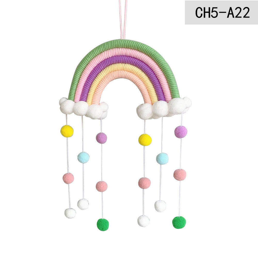 Rainbow Macrame Pendant Wall Decoration.