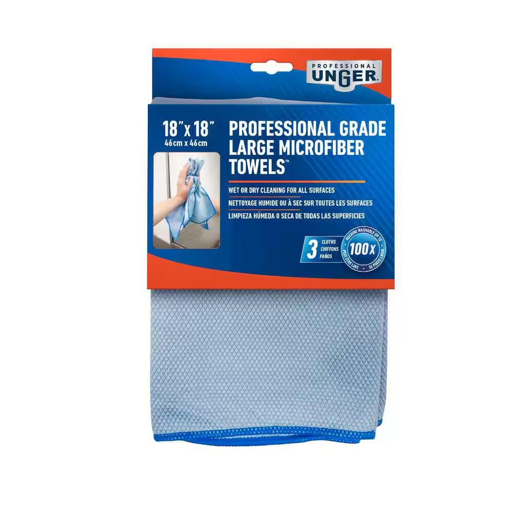 18 In. Large Microfiber Cleaning Cloths (3-Count).