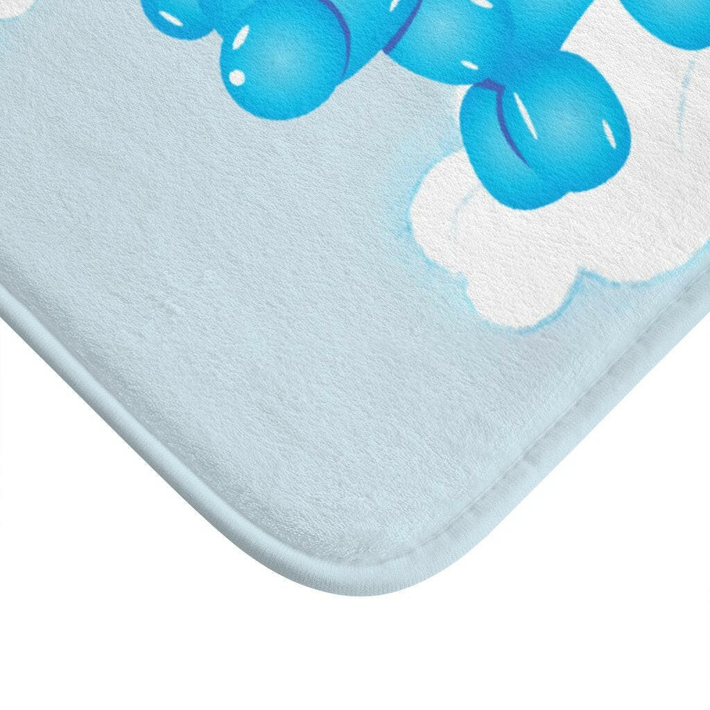 Balloon Dog on Clouds Bath Mat.