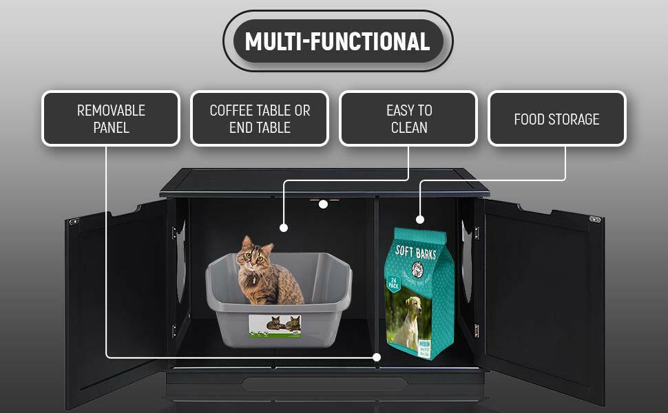 X-Large Cat Washroom Bench Litter Box Enclosure Furniture Box House.