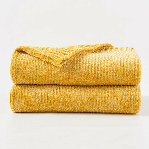 Textured Chenille Knit Throw Blanket