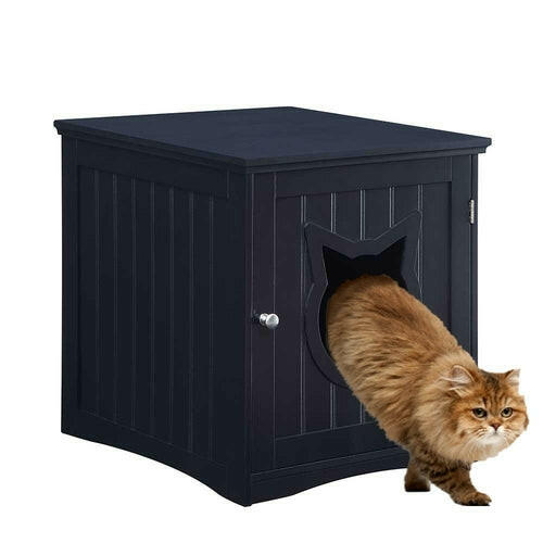 Cat House Side Table, Nightstand Pet House, Litter Box Enclosure.