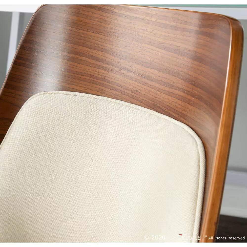 Anabelle Mid-Century Walnut and Cream Modern Dining Chair.