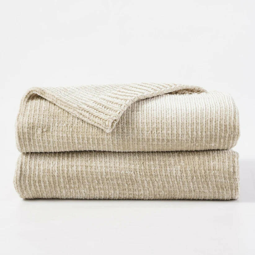 Textured Chenille Knit Throw Blanket.