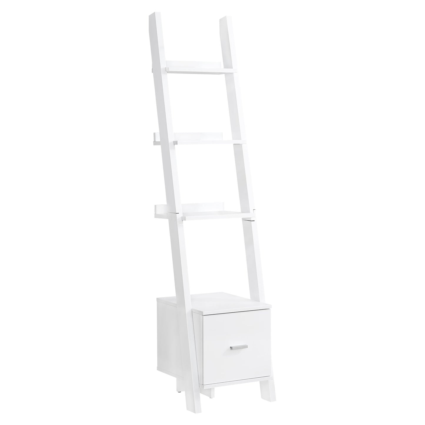 69" Particle Board Ladder Bookcase with a Storage Drawer