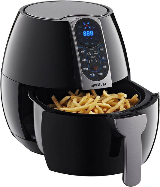 3.7-Quart Programmable Air Fryer with 8 Cook Presets, GW22638 - Black.