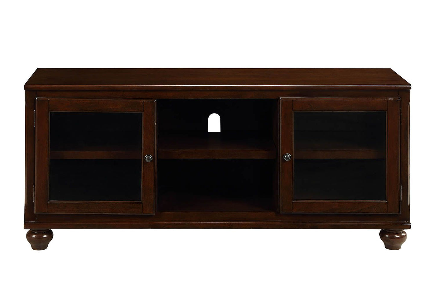 19inches X 58inches X 26inches Walnut Wood Glass (TV Stand) TV Stand