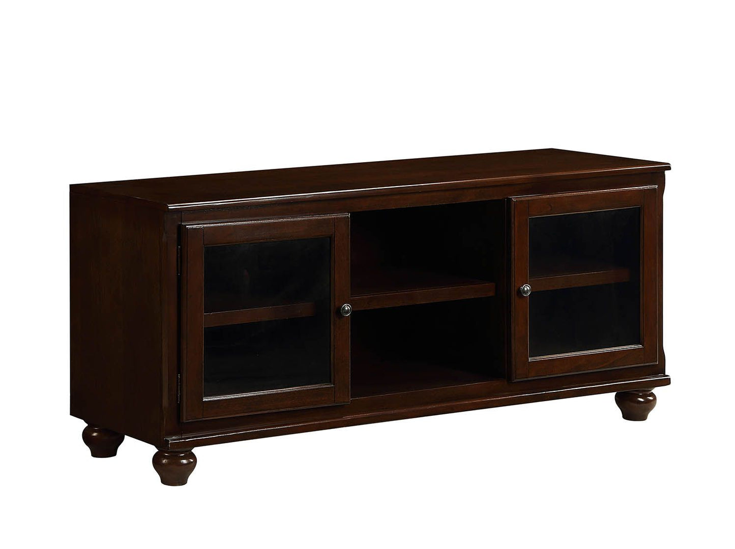 19inches X 58inches X 26inches Walnut Wood Glass (TV Stand) TV Stand