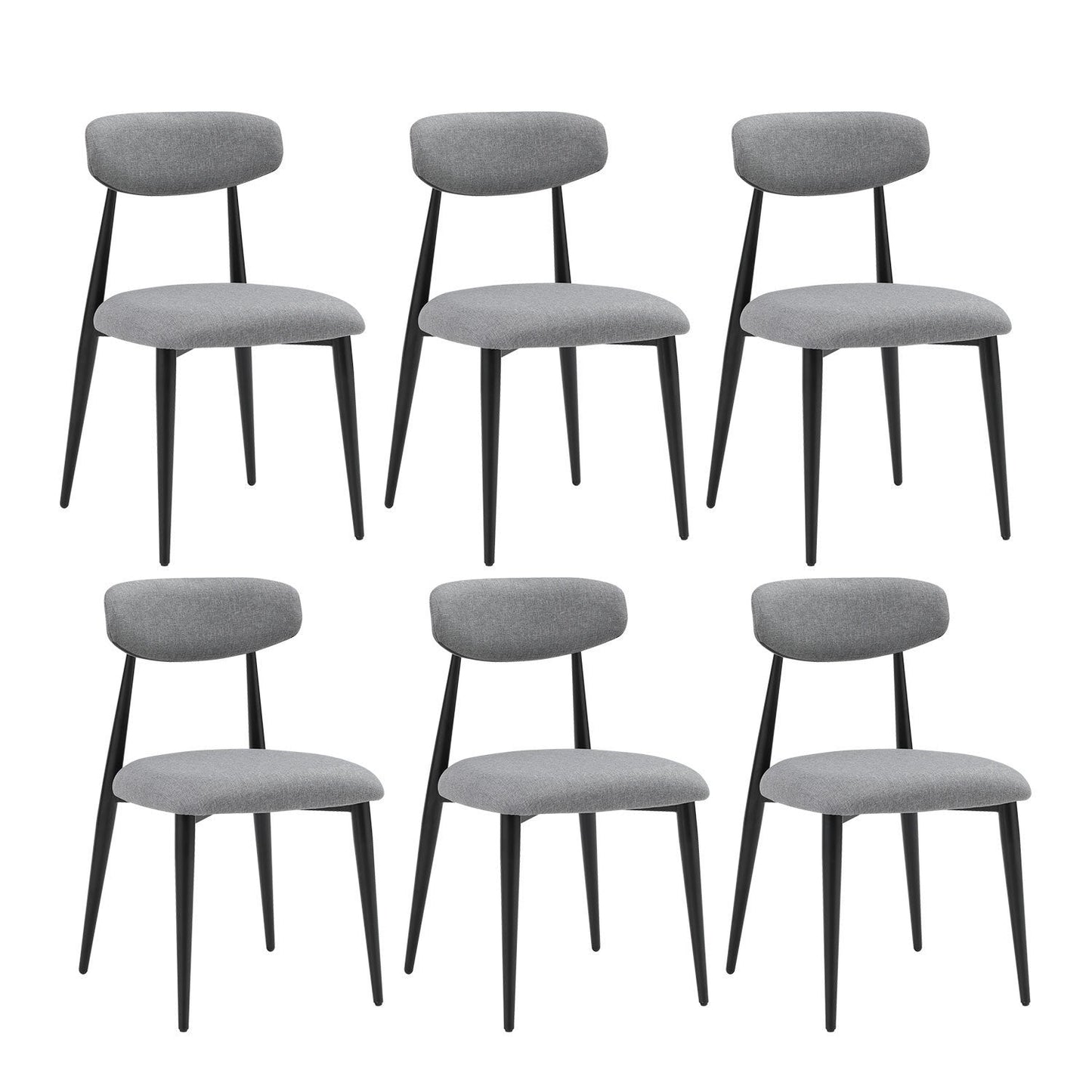 (Set of 6) Dining Chairs, Upholstered Chairs with Metal Legs for