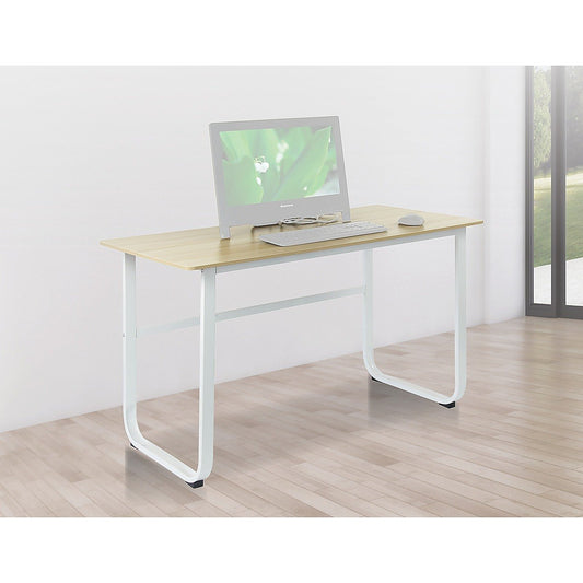 Wood & Steel Solid Computer Desk Home Office Furniture