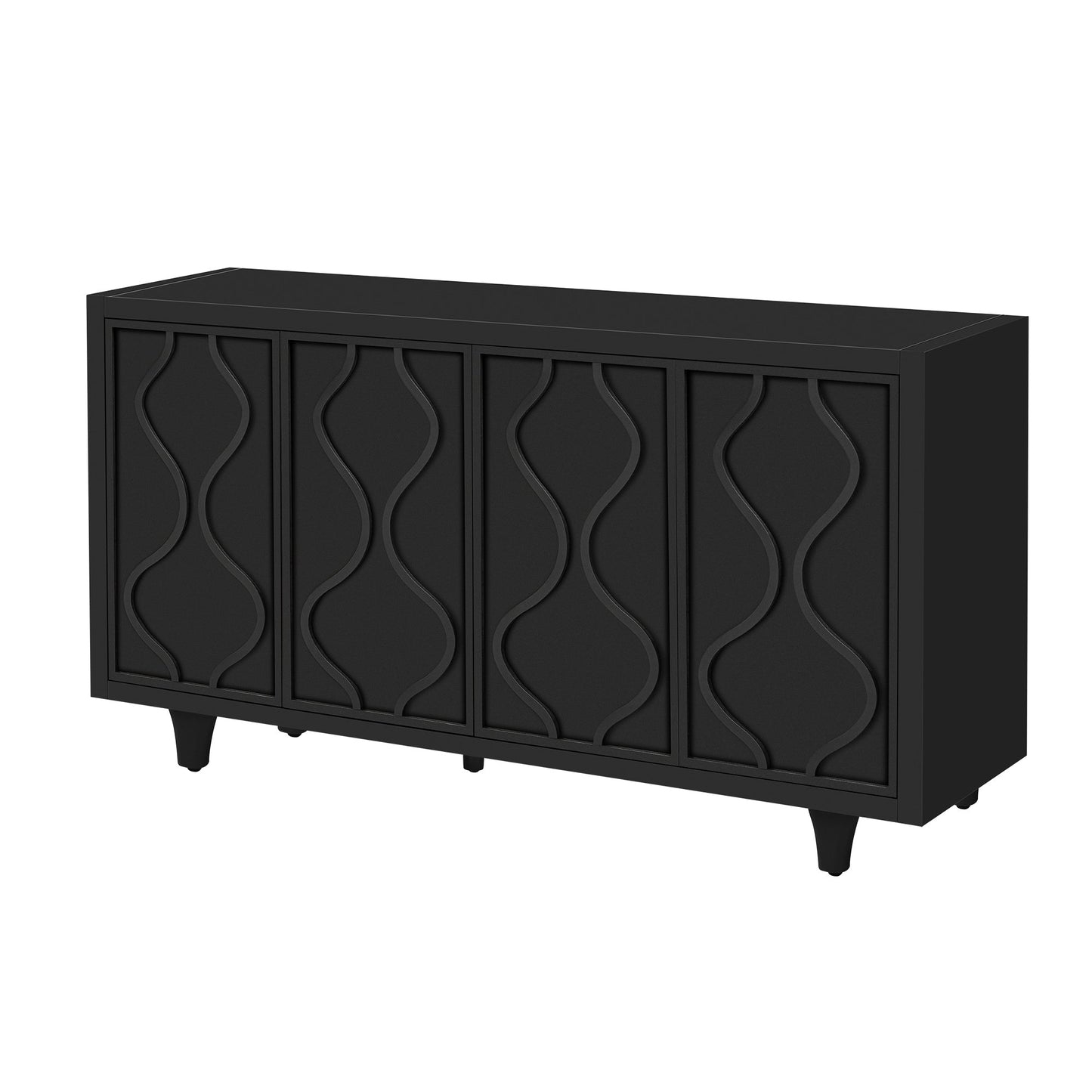 Stylish Storage Cabinet Sideboard Wooden Cabinet with Embossed Curved