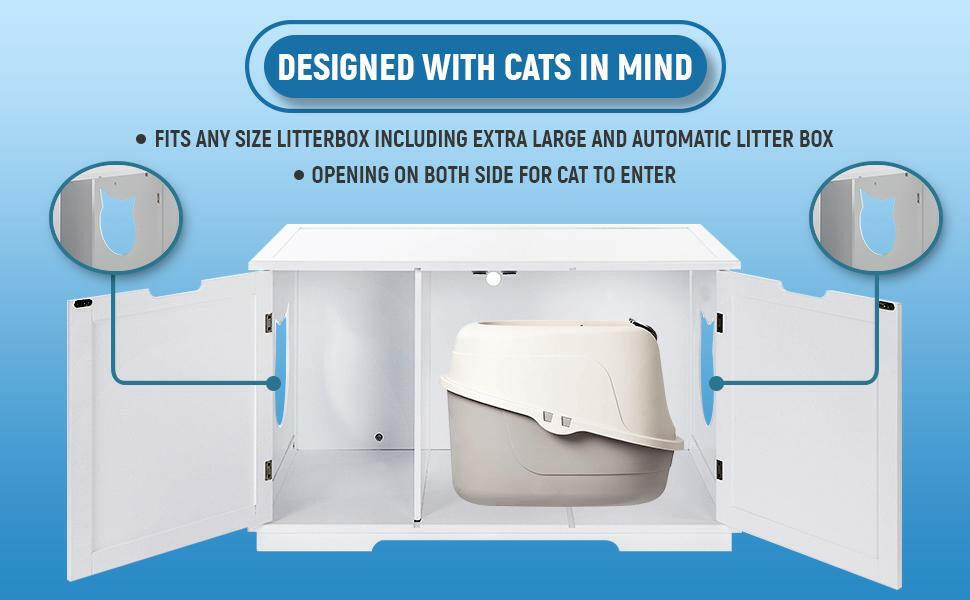 X-Large Cat Washroom Bench Litter Box Enclosure Furniture Box House.