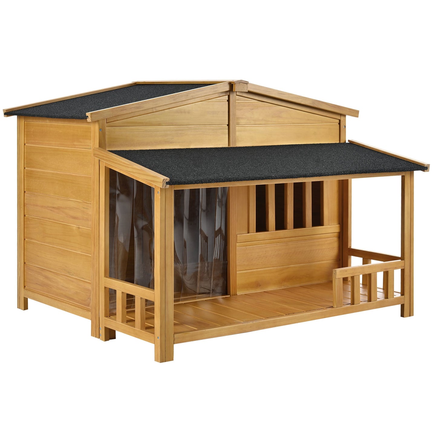 47.2" Wooden Dog House, Outdoor & Indoor Dog Crate, Pet Kennel With