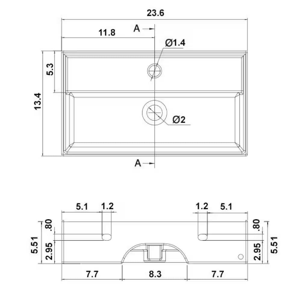 Teorema Wall Mounted Bathroom Sink in White.