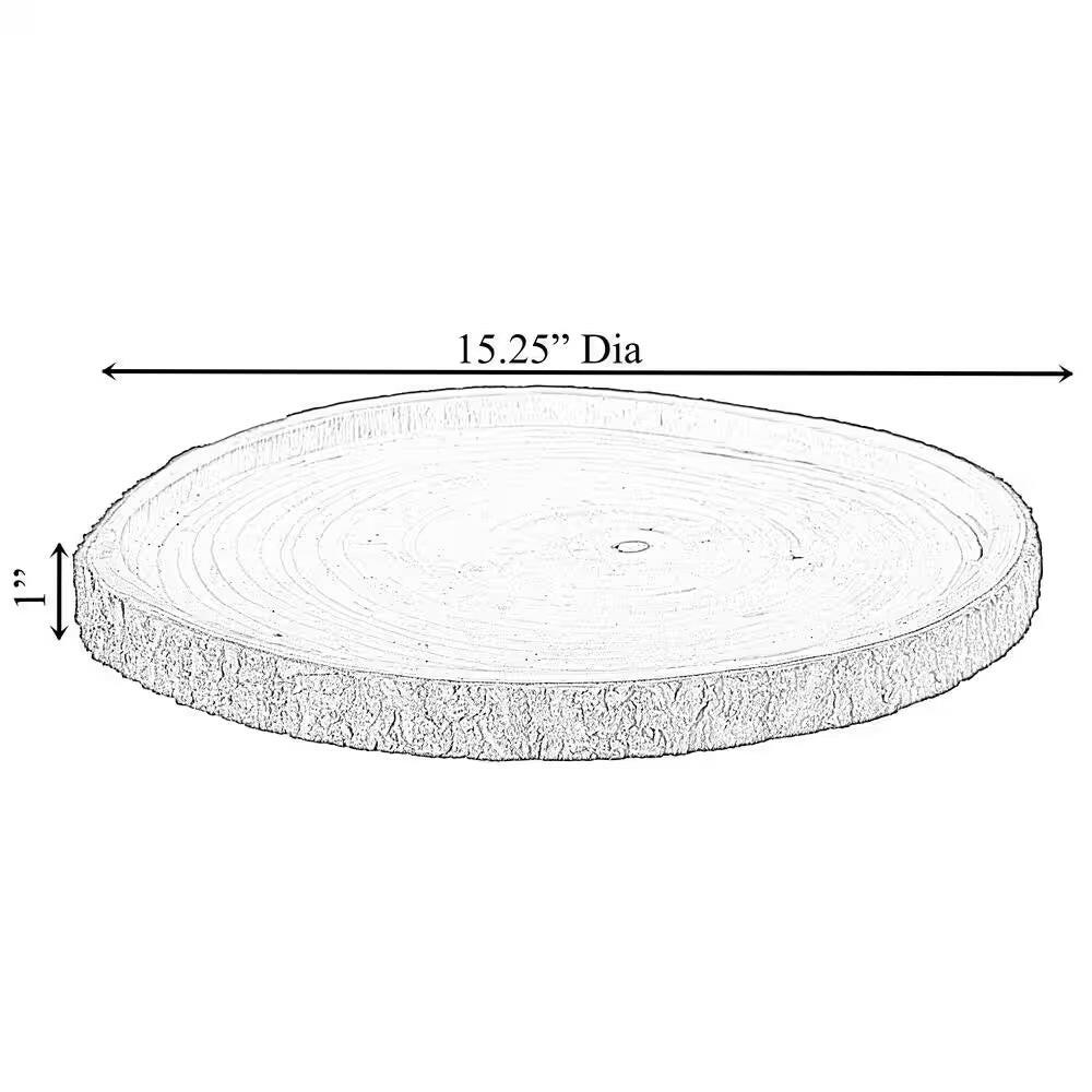 Natural Wooden Bark round Slice 16 In. Tray, Rustic Table Charger Centerpiece.