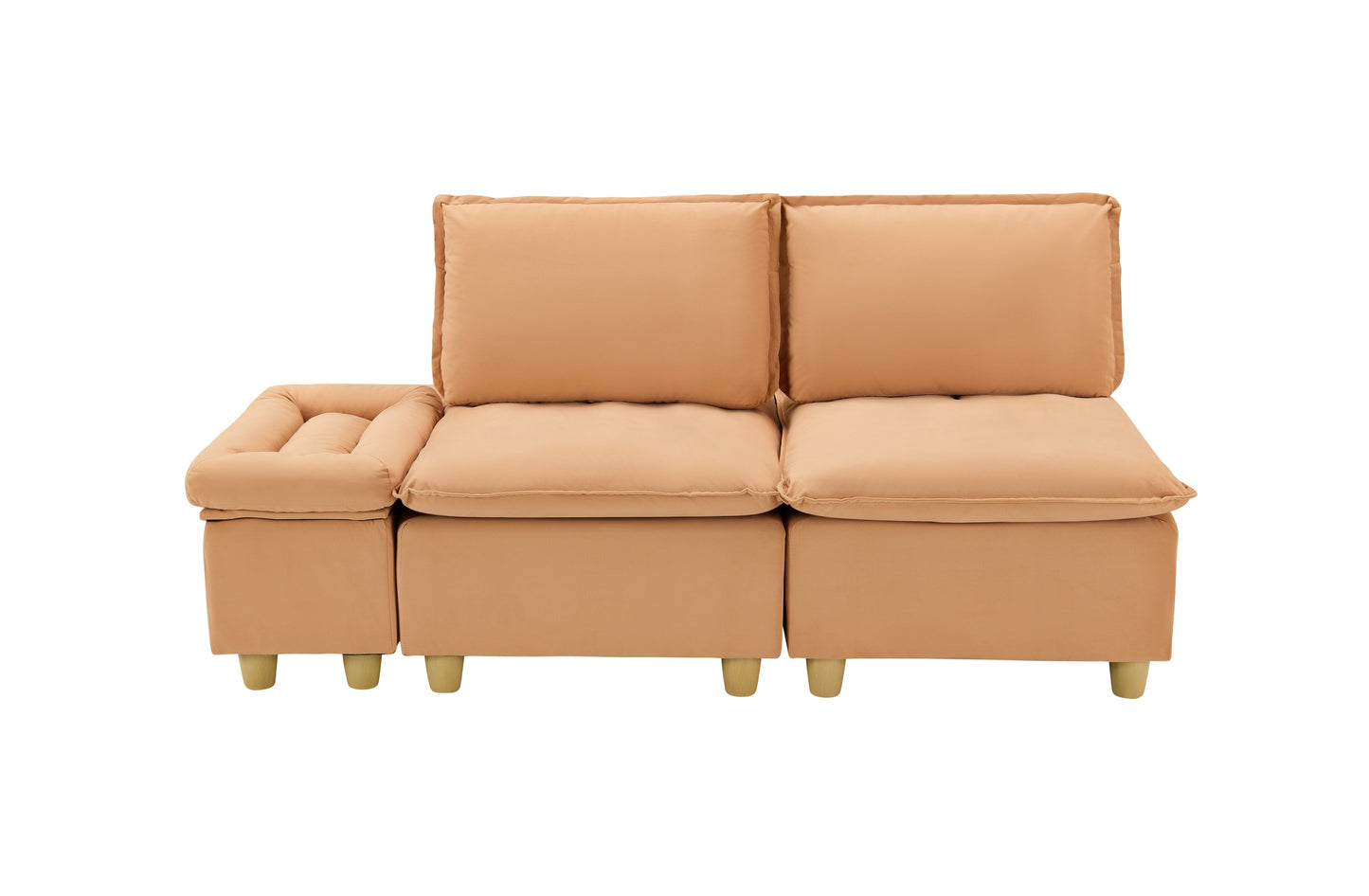 74-inch fashionable and minimalist double-seater pumpkin-colored