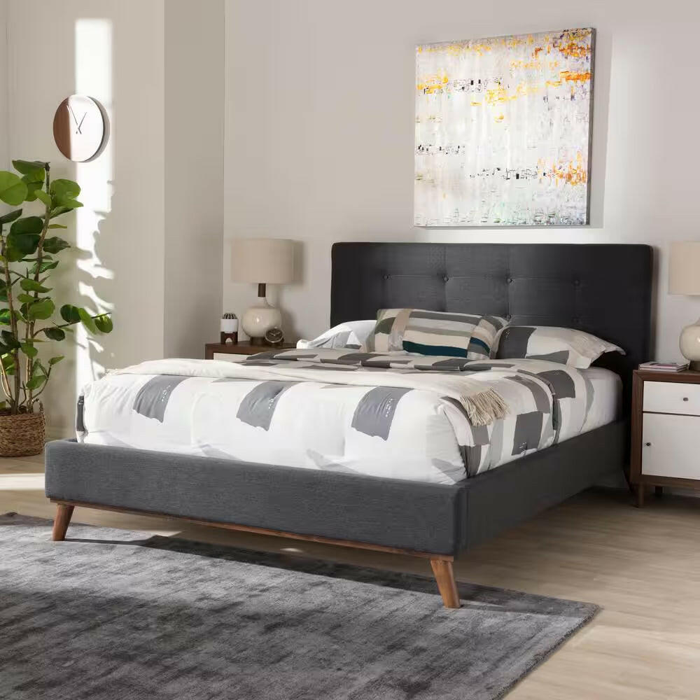 Valencia Dark Gray King Platform Bed.