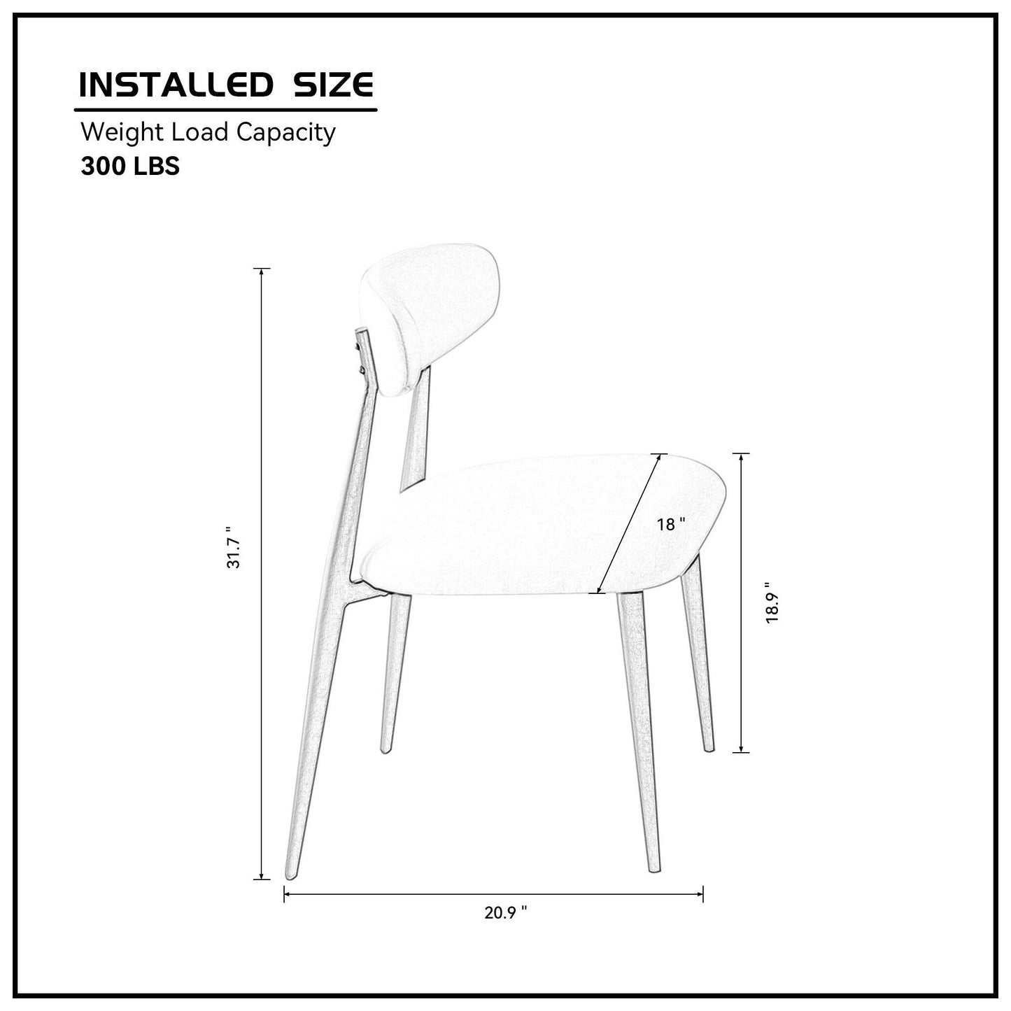 (Set of 6) Dining Chairs, Upholstered Chairs with Metal Legs for