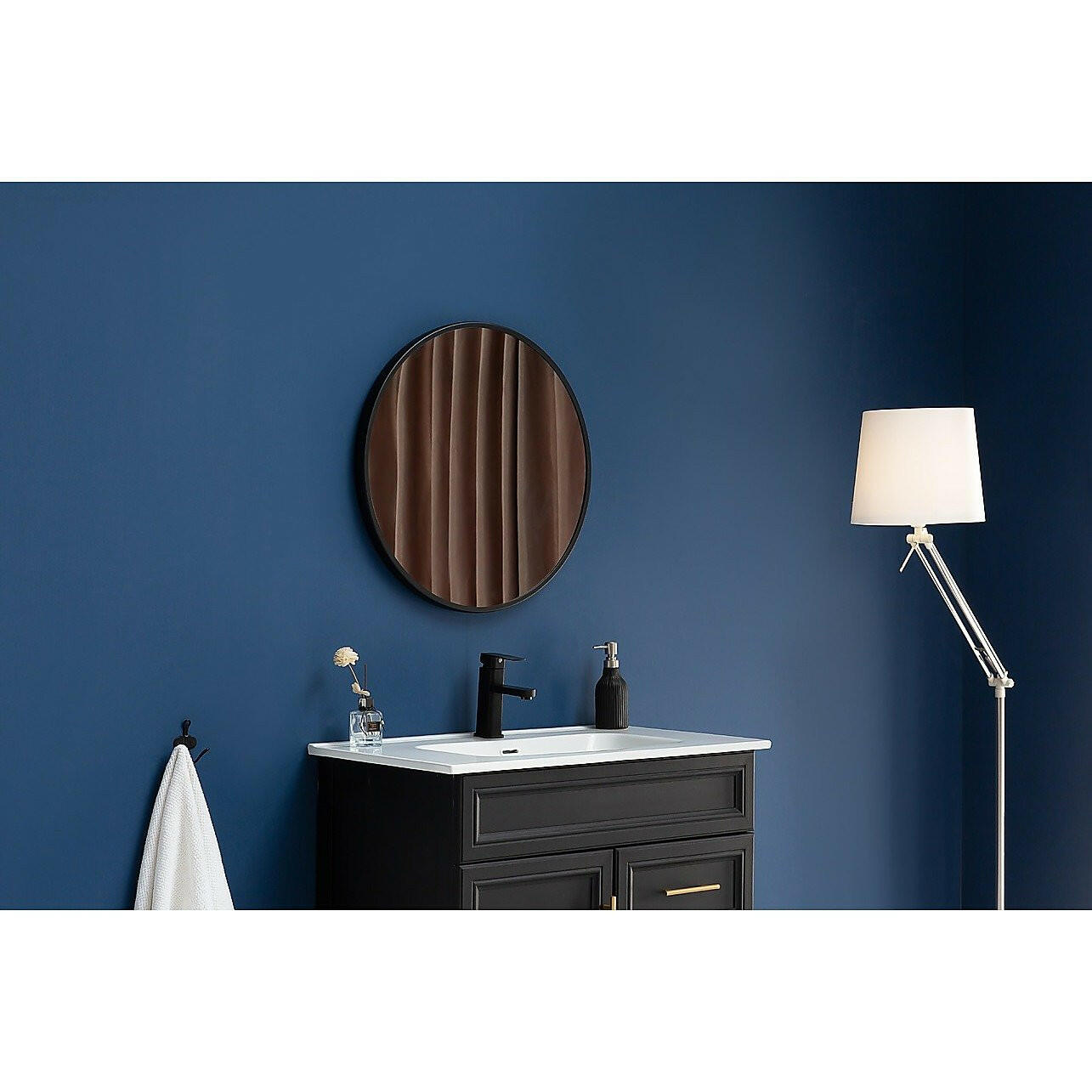 80cm Round Wall Mirror Bathroom Makeup Mirror by Della Francesca -.