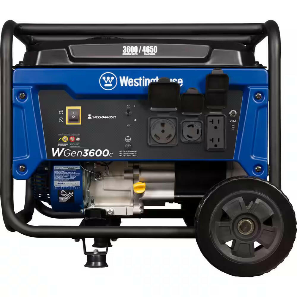 4,650/3,600-Watt Gas Powered Portable Generator with Recoil Start.