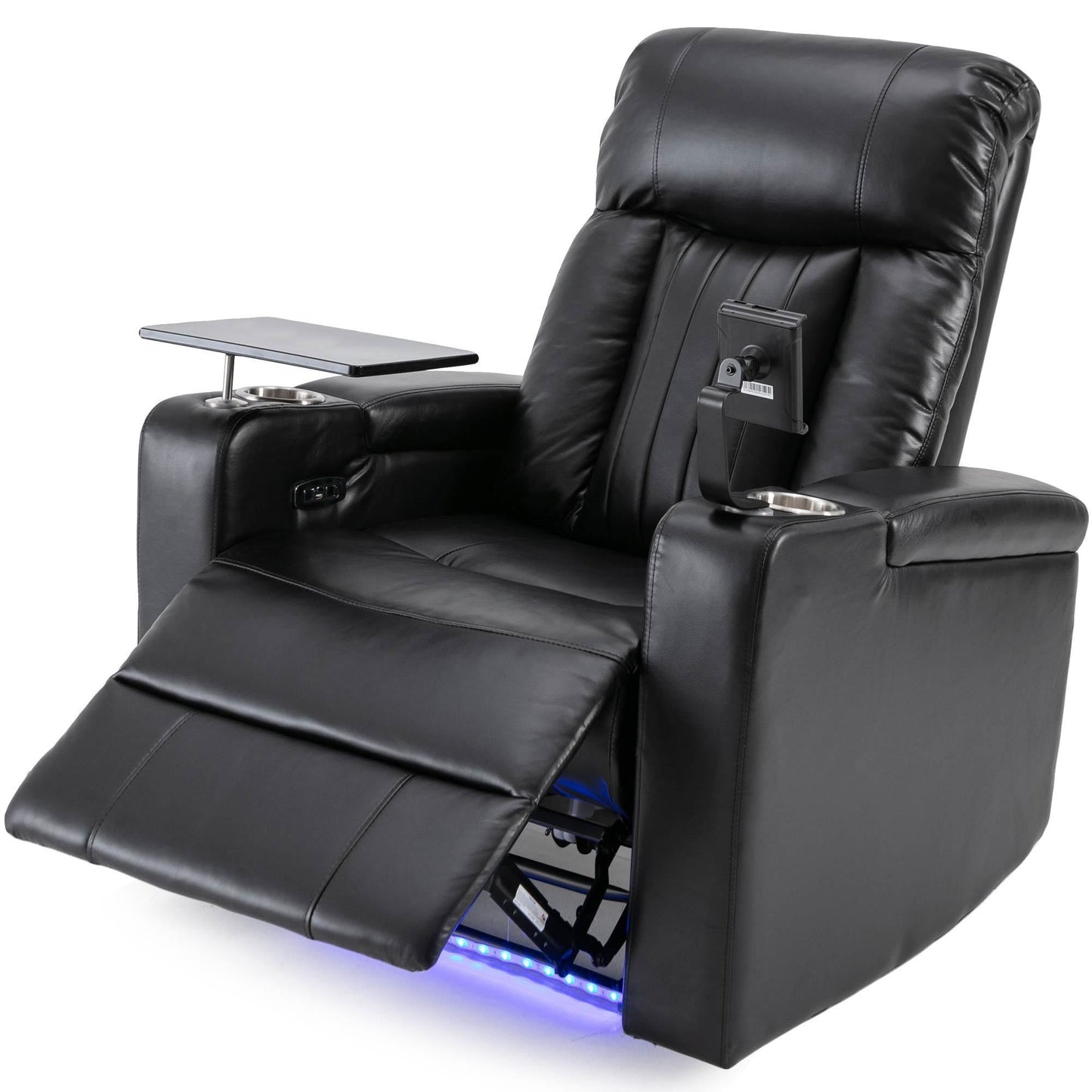 Premium Power Recliner with Storage Arms, Cupholders, Swivel Tray