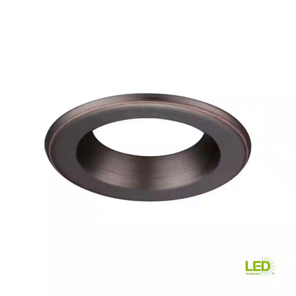 4 In. Bronze Recessed Can Light LED Trim Ring.