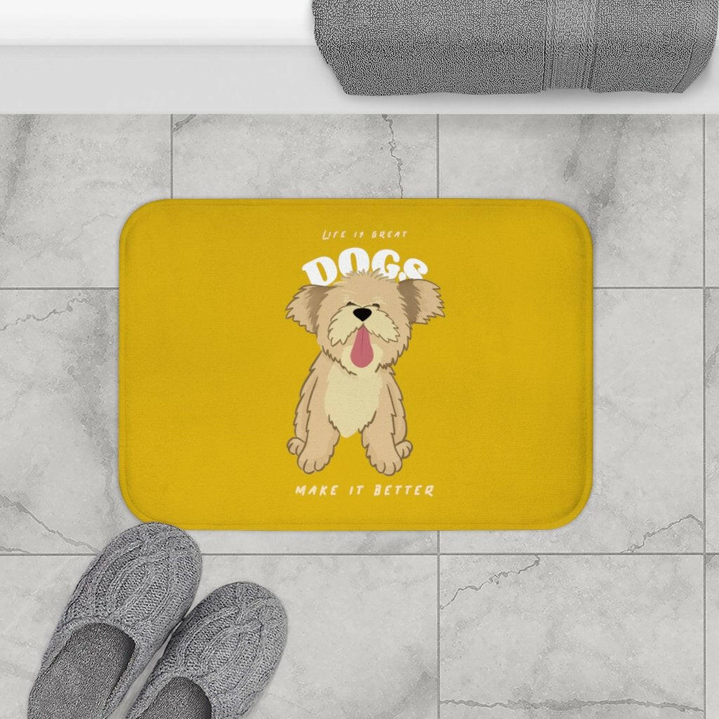 Life is Great, Dogs Make it Better Bath Mat.