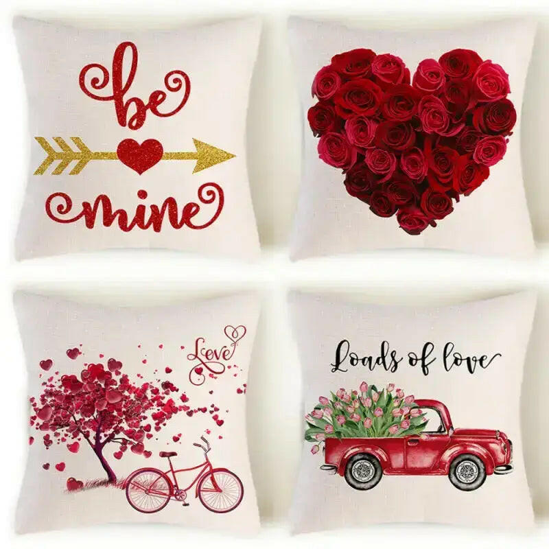 Be Mine - Cotton Knitted Cushion Cover Red.