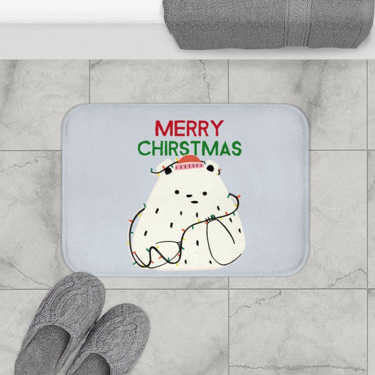 Polar Bear & Christmas Lights Bath Mat Home Accents.