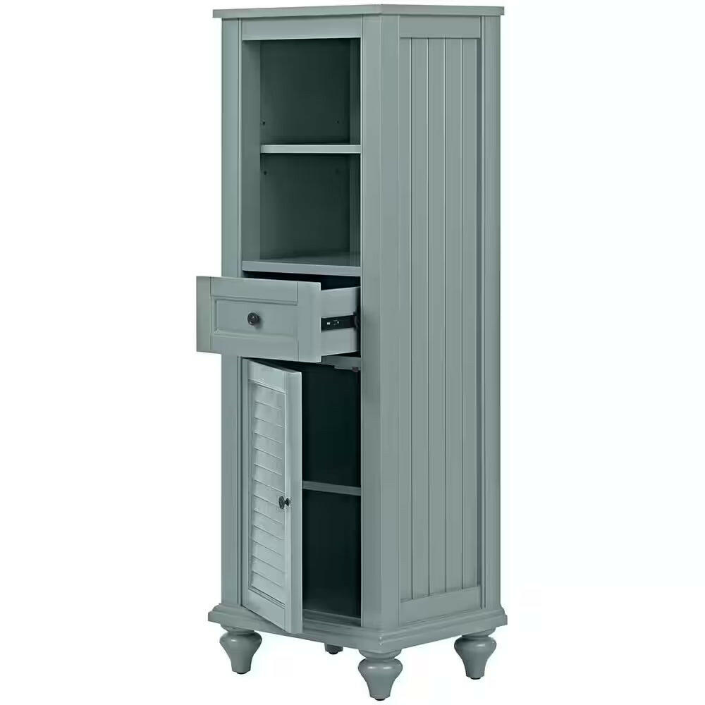 Hamilton 18 In. W X 14 In. D X 52.5 In. H Blue Freestanding Linen Cabinet.