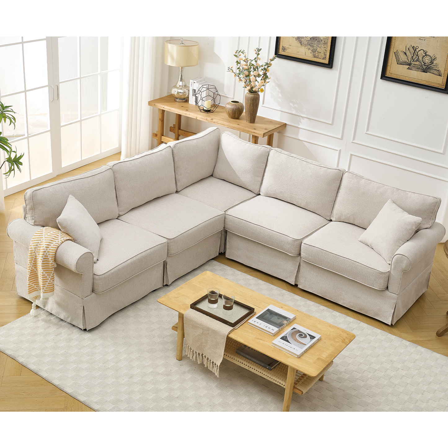 Modular Sectional Sofa Set,Convertible L Shaped Couch ,5