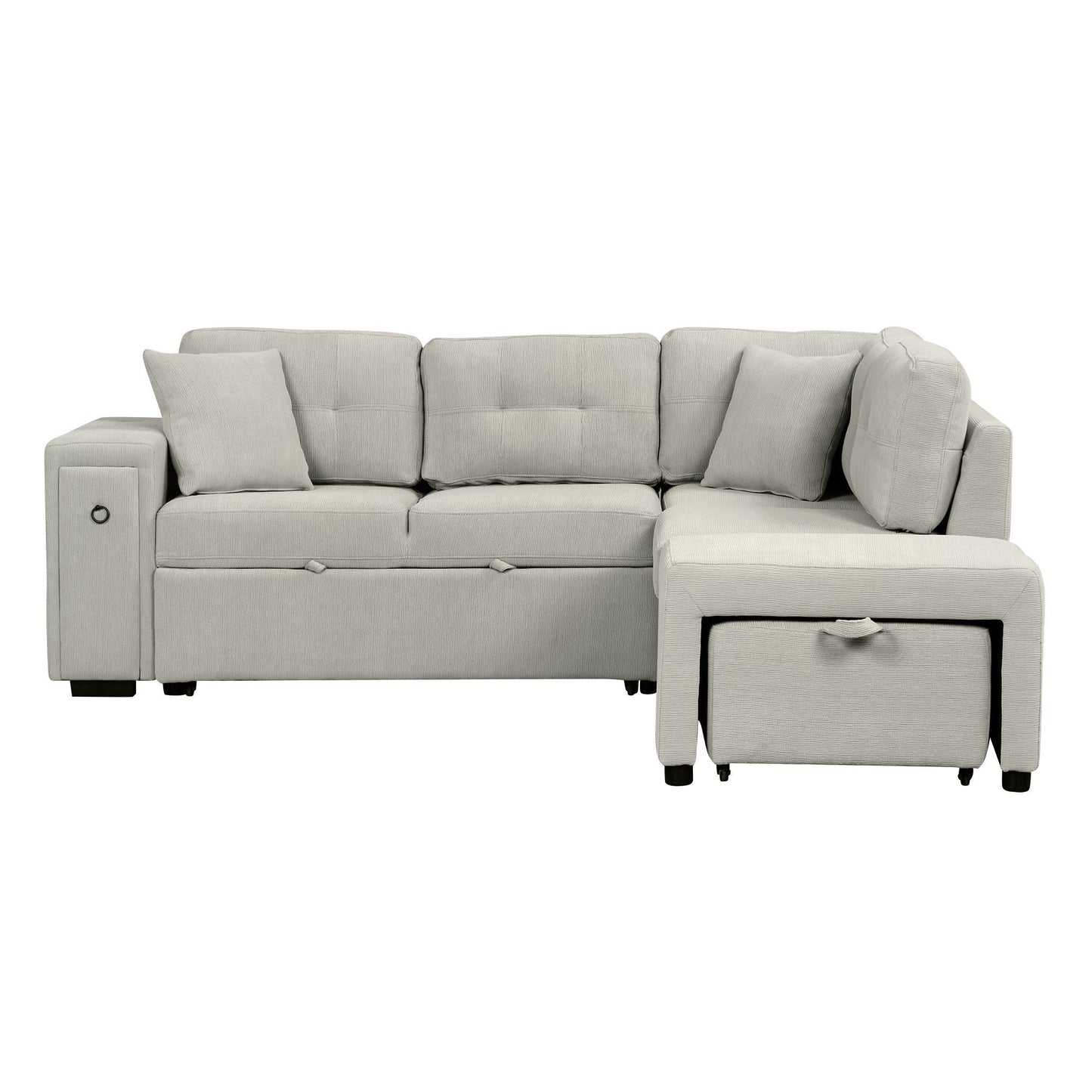 86.6" Sectional Sofa L-shaped Sofa Couch Pull-out Sofa Bed with a