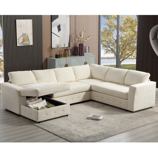 110.75" Sectional Sofa,Oversized modular sofa,Chaise Storage, Modern U